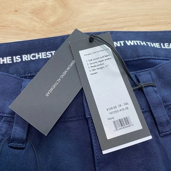 Rhone Pants Men's 28x33 Long Chino Everyday Twill Five Pocket Slim Bundle NWT - Picture 15 of 16